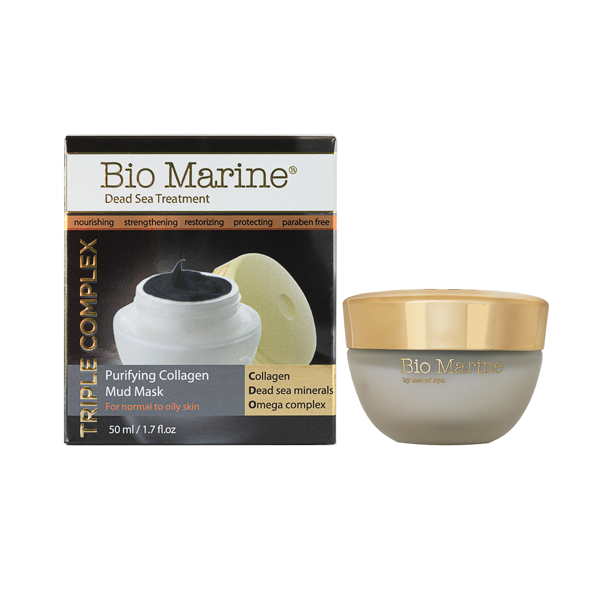 Bio Marine  מסכת בוץ מטהרת עם קולגן