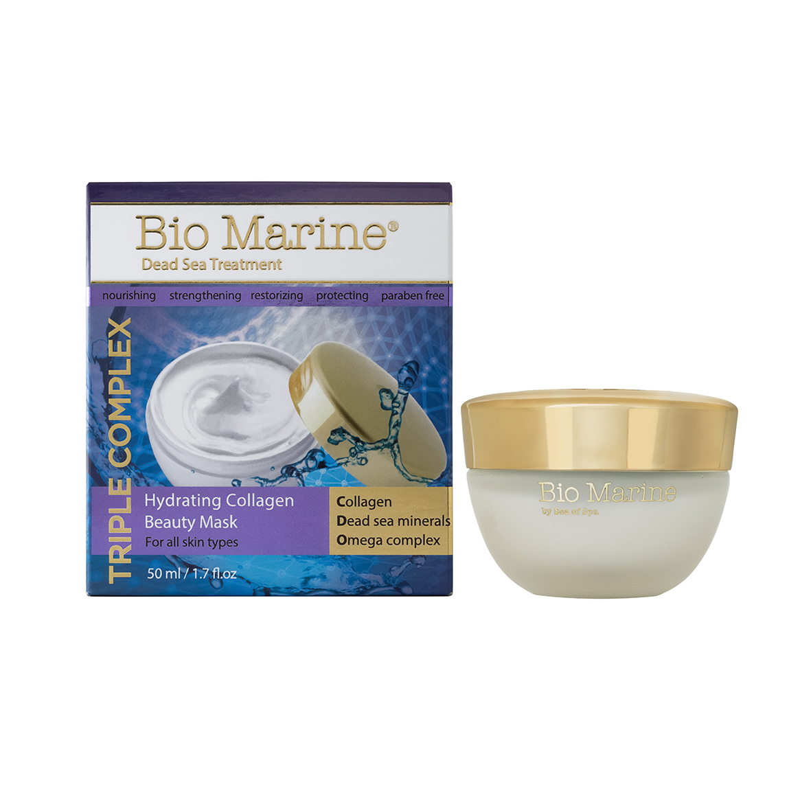 Bio Marine מסכת יופי עם קולגן מרגיעה את בעור ומלחחת  50 מ”ל
